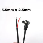 2pin DC Male Power Connector Extend Right Angle Charging Cable 4.0x1.7 3.5x1.35mm 5.5x2.1mm 5.5x2.5mm 22AWG 90 Degree 3A Cord T