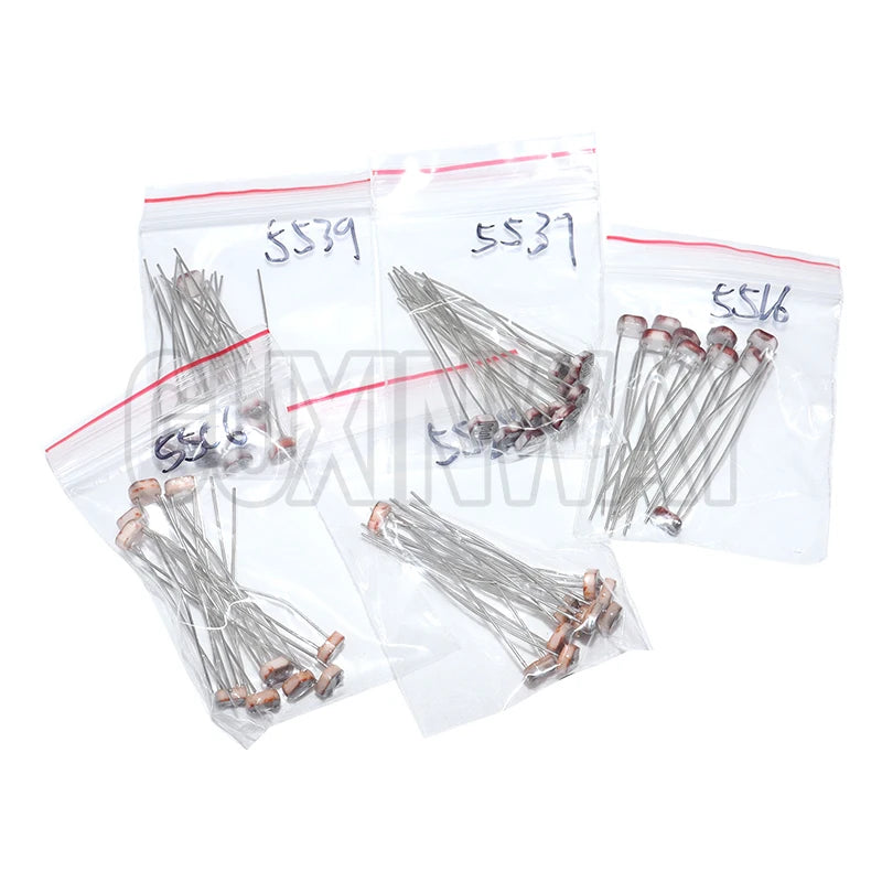 50PCS/lot LDR Photo Light Sensitive Resistor Photoelectric Photoresistor 5528 5506 5516 5537 5539 GL5528 For Arduino