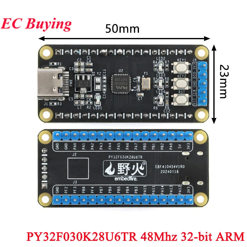 PY32F002BF15U6TR PY32F030K28U6TR PY32F002 Core Chip Development Board 48 24Mhz 32-bit ARM Microcontroller 24KB Flash 8 3KB SRAM