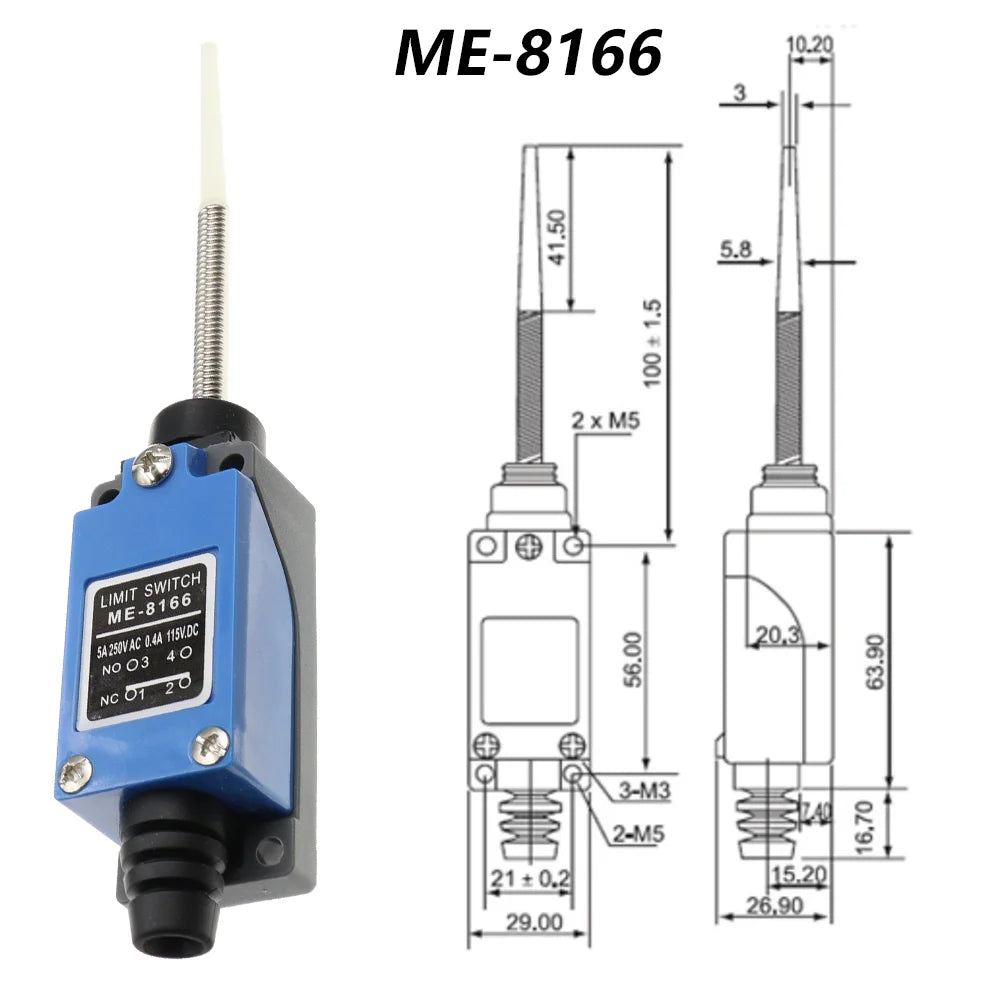 Waterproof CNC Momentary Limit Switch ME 8108 8111 8122 9101 5A/220V Rotary Roller Lever Sealed Industrial Machine Limit Switch
