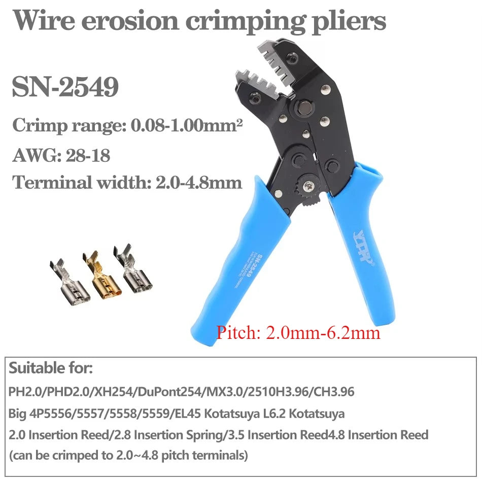 SN-03BM SN-01BM SN-2549 Crimper GH1.25 MX1.25 ZH1.5mm 2.0 3.96 4.2 6.2 Terminal Wire Crimp Tool 0.08-0.14mm² Crimping Plier