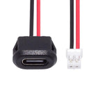 5pcs Type-C Female Chassis Waterproof 2P Solder Wire Type USB C Pigtail Cable USB-C Plug to 2 Pin Bare Wire Open End Connector