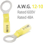 50x Heat Shrink Ring Round Insulated Terminals Wire Connectors Wiring Crimp Terminals RV1.25/2-5/6/8 Marine Seal Waterproof