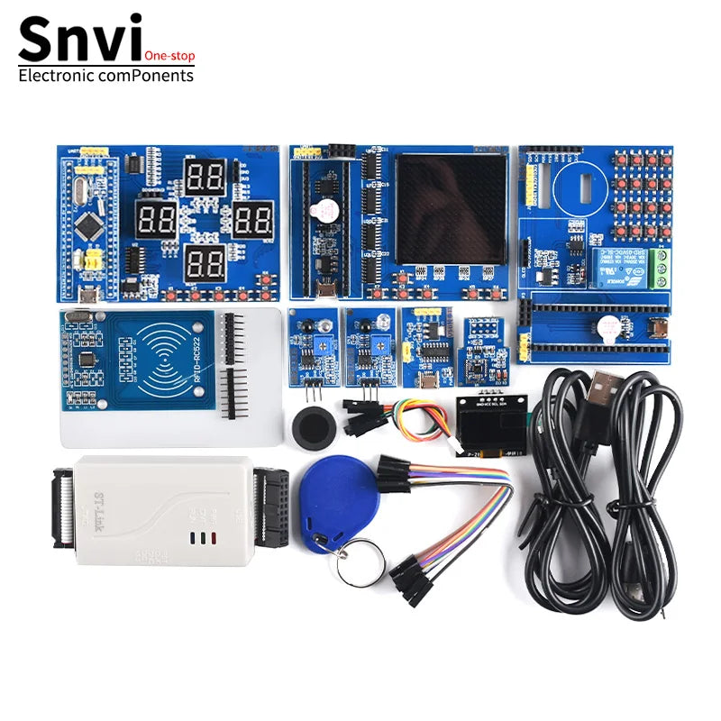 Snvi STM32F103C8T6 Development Board Kit DIY Open Source STM32 Maker Kit with ST-Link Sensor Modules for Embedded Learning IoT
