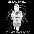 16MM  Self-locking ON-OFF Slide Power High Current Metal Toggle Switch Waterproof Push Button 2 Positions 1NO1NC Illuminated Led