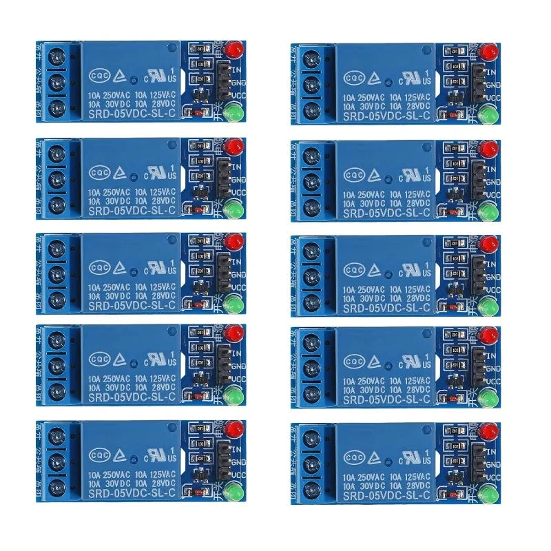 10PCS 5V One Channel Relay Module Relay Switch with OPTO Isolation High Low Level Trigger for Arduino Raspberry Pi ARM AVR