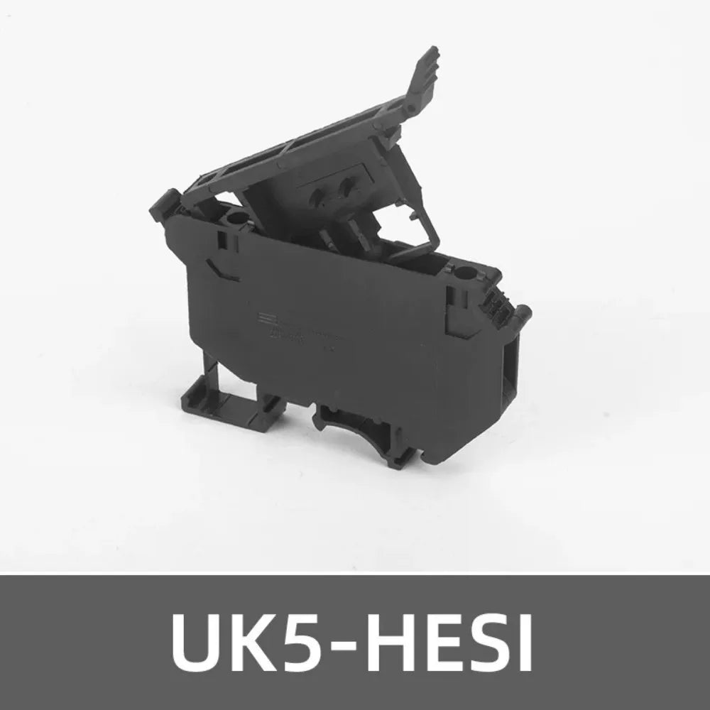 5PCS UK5-HESI Electrical Fuse Holders for DIN Rail - Screw Terminal with Disconnect Lever, Compatible with 5x25mm Fuses