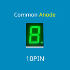 LoCNService 30PCS 0.8Inch Digital Tube LED Display 1 Bit Red Yellow Green Blue White Common Anode / Cathode 7 Segment 0.8 inch