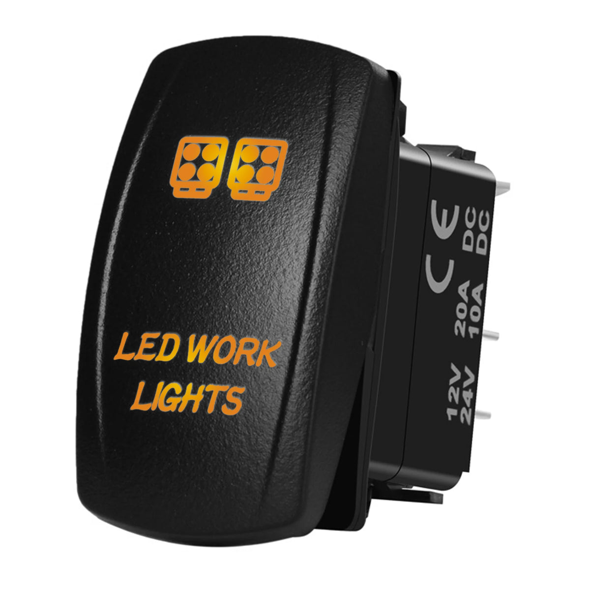 Marine Boat Rocker Switch 12/24V Orange Backlit Anchor Beacon Up Down Button ON OFF/ON OFF ON Momentary Toggle Switch Waterproof