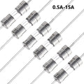 100PCS/lot 3.6x10mm 1A 1.5A 10A AMP Glass Fuse with Leads Axial Leaded Fuse Tube for PCB Circuit Board Electronics Protection