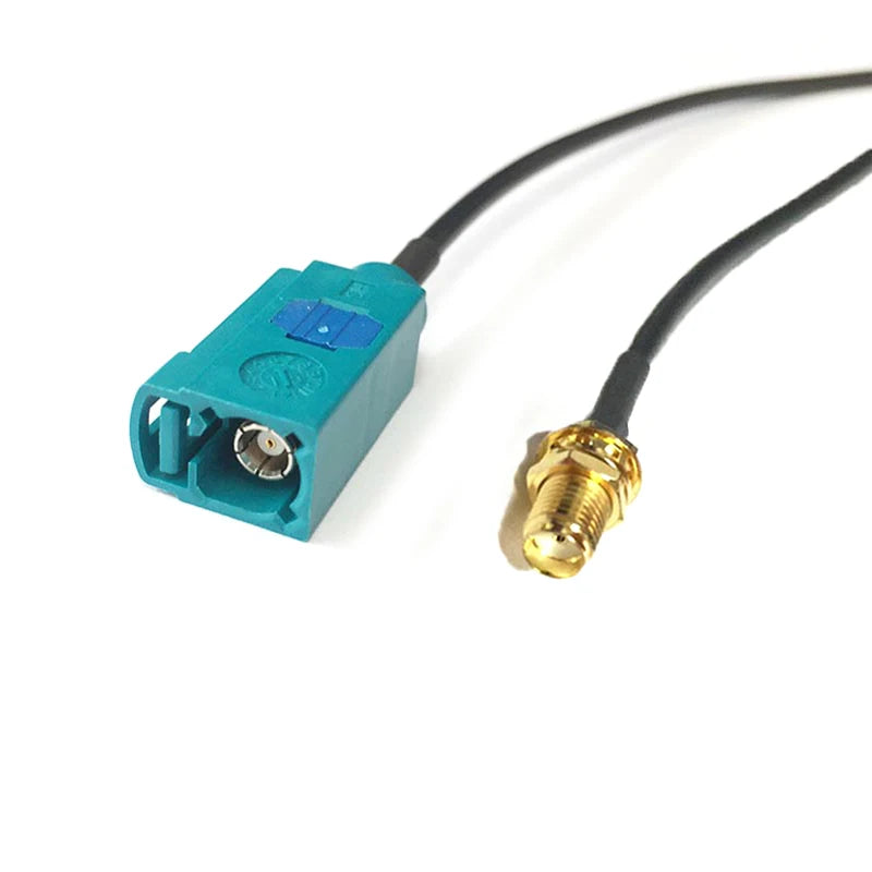 Fakra Z Female to SMA Male Plug Jack Coax Connector Pigtail Cable RG174 20cm 8" Neutral Coding