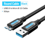 Vention Micro B Cable USB 3.0 2A to USB A Cable Data Transfer Fast Charger Cord for Hard Drive Samsung Micro B USB 3.0 Cable