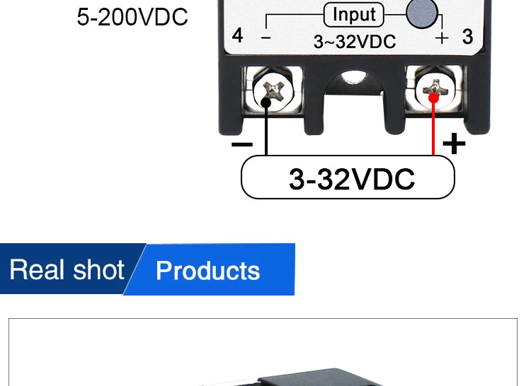 LCTC 1PCS SSR Solid State Relay DC To AC to DC 10A 25A 40A 50A 60A 80A 100A Zero-crossing Relay 3-32VDC