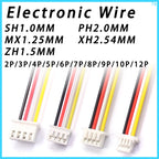 10PCS SH1.0 MX1.25 ZH1.5 PH2.0 XH2.54 Electronic Wire Cable Connector 2/3/4/5/6/7/8/9/10/12 Pin Plug 10CM/20cm/30CM Wire Length