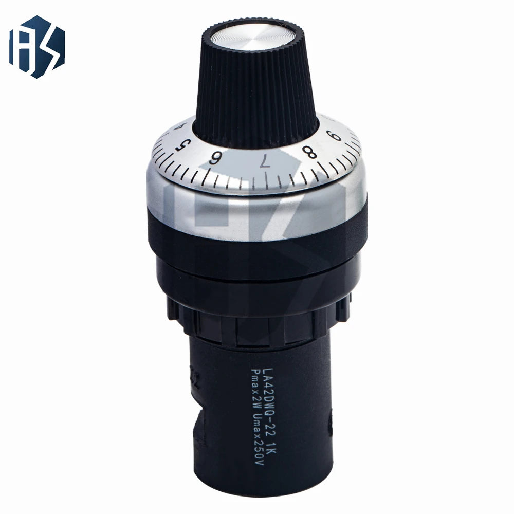 ‌LA42DWQ-22 Industrial Rotary Potentiometer - 1K-500K Ohm Precision Variable Resistor with 22mm Panel Mount for VFD Speed Contro