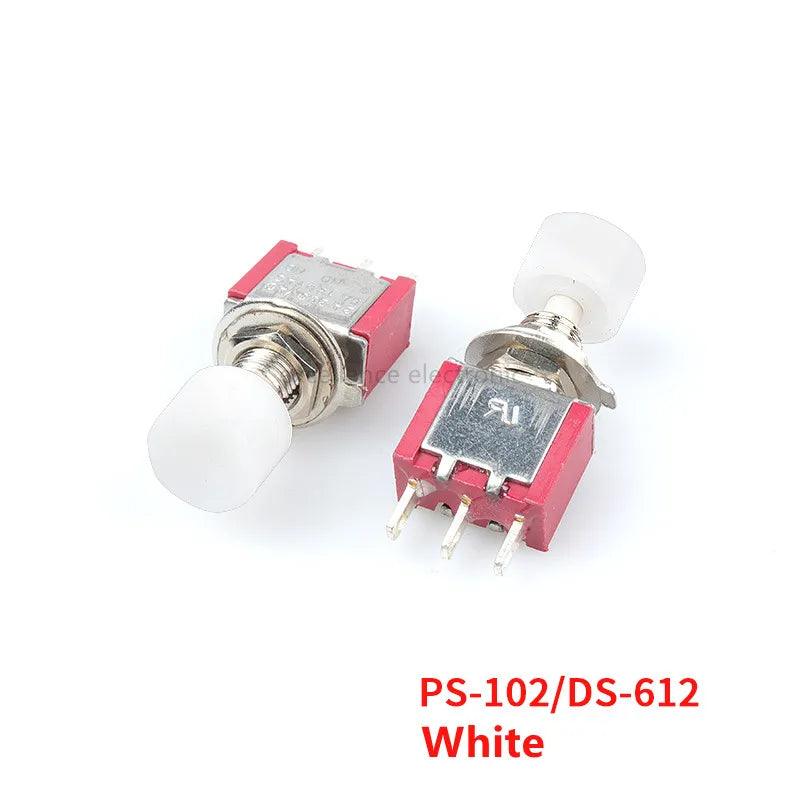 5Pcs PS-102 DS-612 3Pin 6mm Mini Momentary Automatic Return Push Button Switch ON-(ON) 2A 250VAC/5A 120VAC Toggle Switches