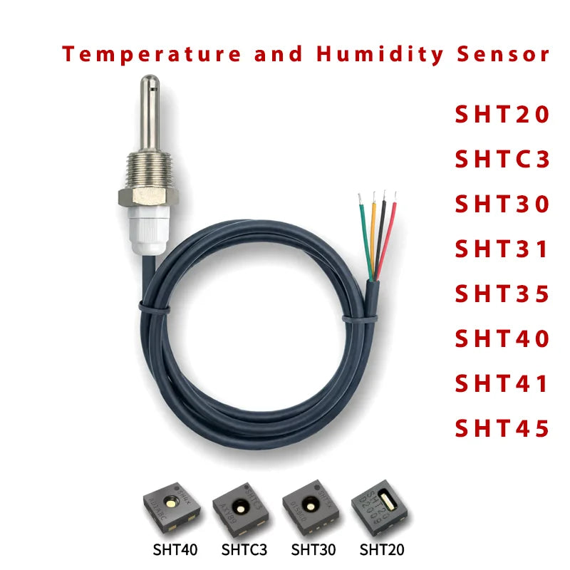 SHTC3 SHT40 SHT30 SHT20 SHT31 SHT35 SHT45 Digital Temperature Humidity Sensor Probe G1/2 Thread I2C IIC Interface