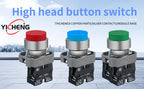 10Pcs 22MM High head Momentary Push Button Switch 1NO1NC SPDT 10Amp 600V Metal Head Waterproof IP65,Control power button switch