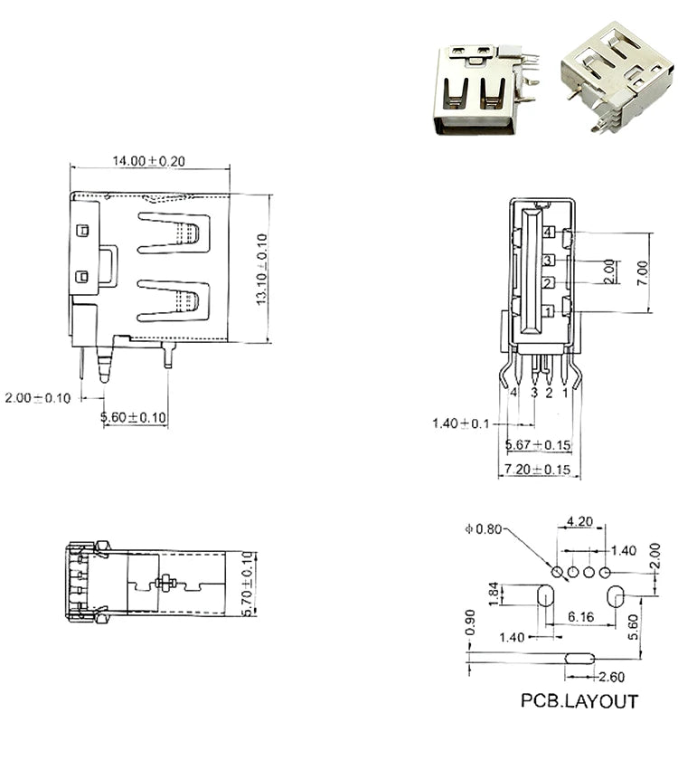 5PCS USB Interface Socket Type A Standard Port Female Male Solder Jacks Connector DIP Straight Vertical Bend Needle PCB Socket