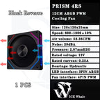 LDPCSJ Prism 4RS 120mm ARGB PC Case Fan with Infinity Mirror Design Motherboard Sync 4PIN PWM CPU Cooler Ventilador