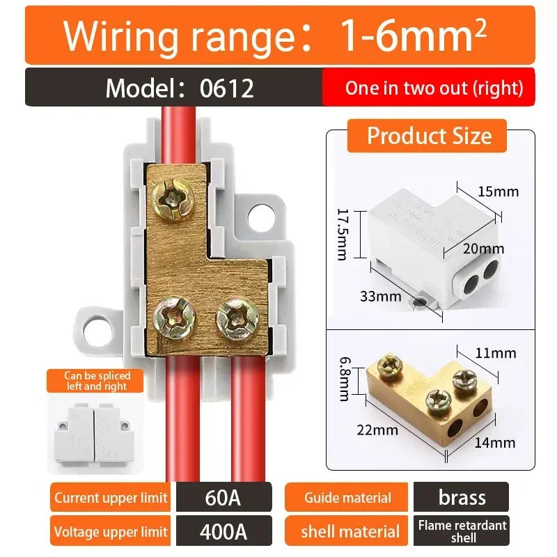 5/10PCS T-type High power branch terminal wire terminal Quick Junction Box Terminal Block Electric Cable CONNECTORS  copper