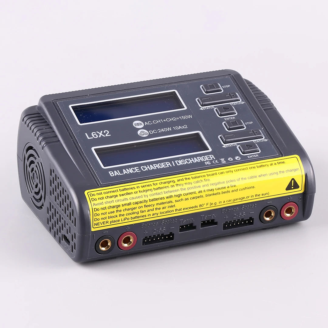 HTRC L6X2Lipo Intelligent Balanced Charger for RC Model Aircraft Dual Channel 2-6S Remote Control LiPo Battery Charger