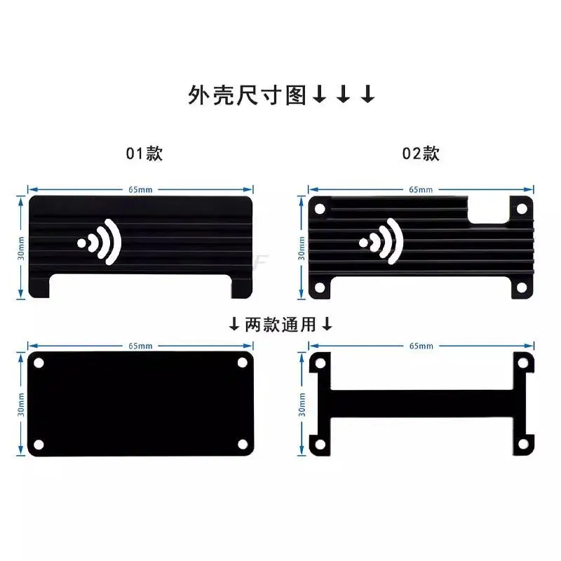 Raspberry Pi Zero 2 W Aluminum Case + Pin Header Screwdriver Passive Cooling Enclouse for Raspberry Pi Zero / Pi Zero 2W