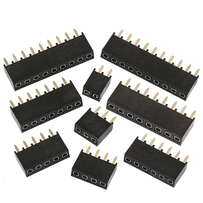 20PCS 2.54mm PH8.5/7.1/6.8/5.0/3.5mm DIP Single Row 1*2P3P4P5P6P-40P Straight Rohs Gold 0.1" Pitch PCB Female Pin Header Socket