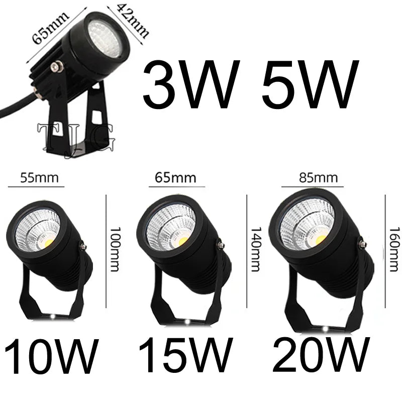 LED Garden Lights Outdoor LED Waterprof Lawn Lamp AC220V 110V 5W 10W Landscape Spike Bulb IP65 Led Light Garden Path Spotlights