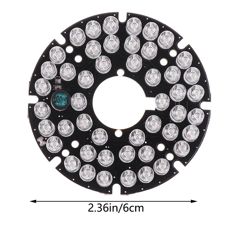 48PCS IR LED 850NM Illuminator Board – 60mm Night Vision Light for CCTV Surveillance Camera Housing, 50° Viewing Angle