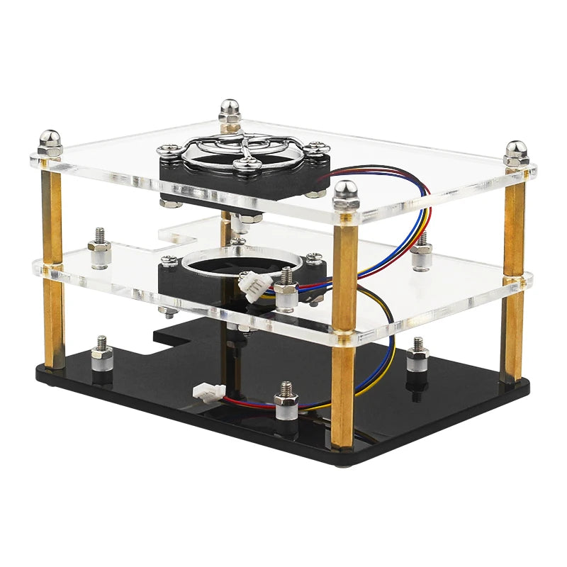 Raspberry Pi 5 Acrylic Case 1-5 Layer Transparent Enclosure PWN Cooling Fan Stackable Plate Shell for Raspberry Pi 5 RPi 5