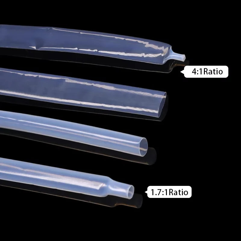 1/5m PTFE Heat Shrink Tube Transparent Diameter 0.5/1/2/2.5/4/5/6/8/10/12mm High Temperature 260℃ 1.7:1 Shrinkage Tubing