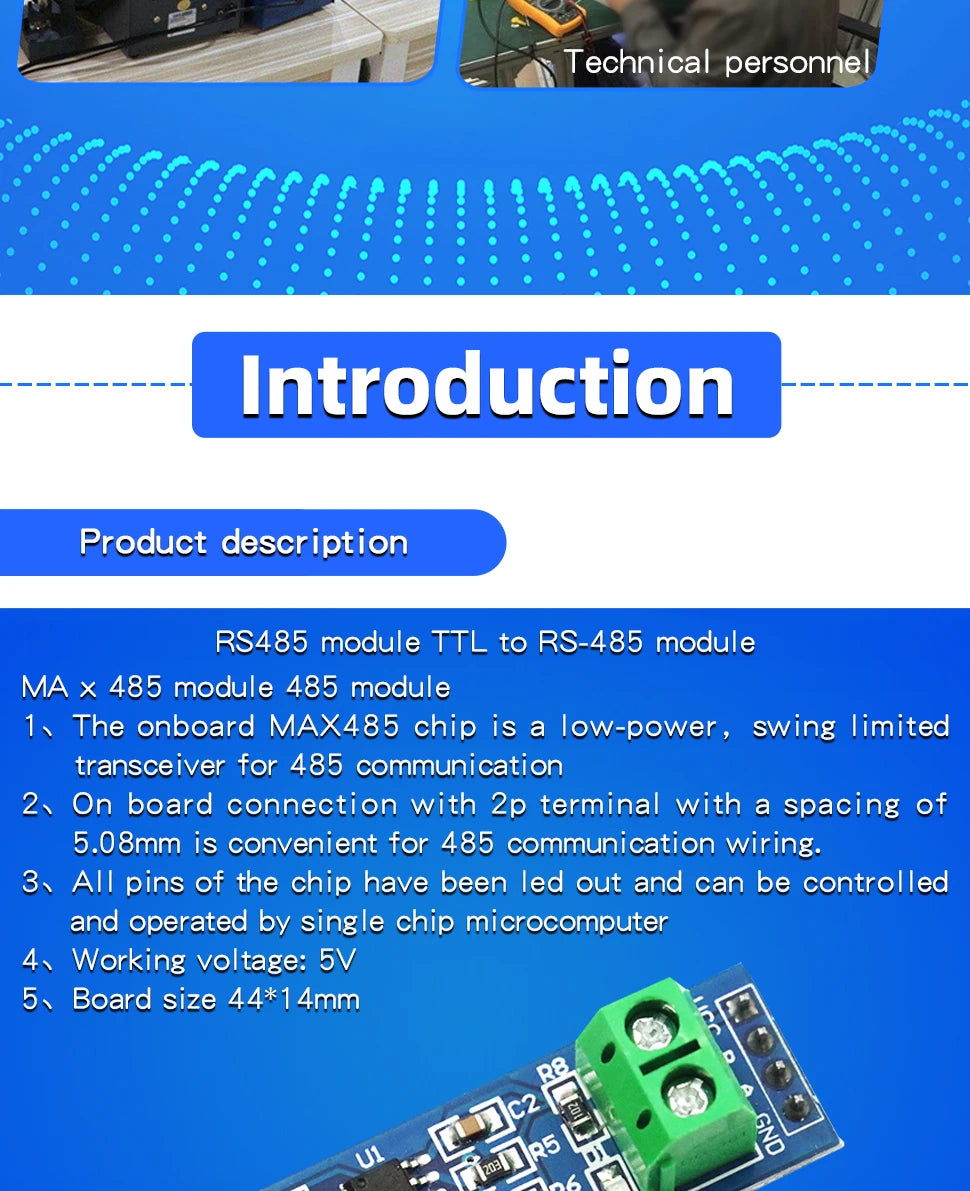 1PCS TTL to RS485 Module 485 to Serial Port UART Level Mutual Transfer Hardware Automatic Flow to the Control Board