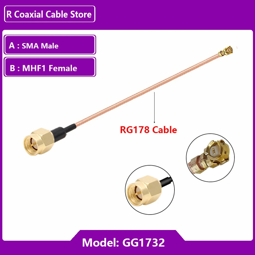 1PC UFL u.FL MHF Female to SMA Female Waterproof RF Coaxial Pigtail Adapter WIFI Antenna Extension Cable RG178