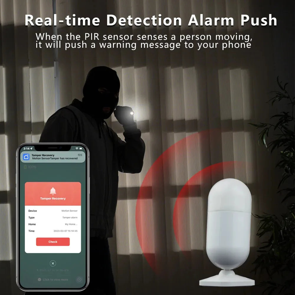 Meian Tuya Zigbee 12m Human Motion Sensor Smart Home Anti Pet PIR Motion Sensor Detector Alarm Security Smart Life APP