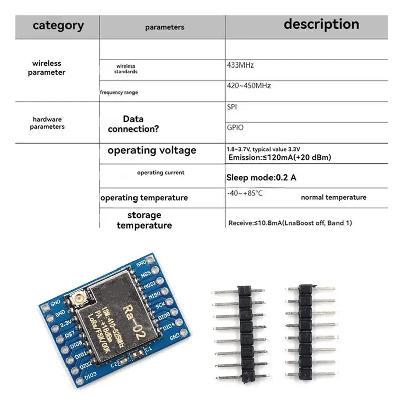 Hot-SX1278 Lora Module For 433M 10KM Ra-02 Ai-Thinker Wireless Spread
