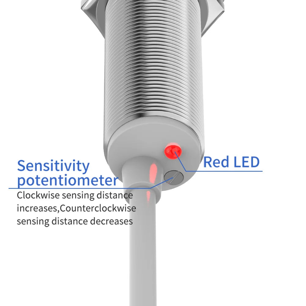 GTRIC M12 Capacitive Proximity Sensor 3-wire DC 10-30V NPN PNP IP65 Flush Non-flush Industrial Non-contact Switch