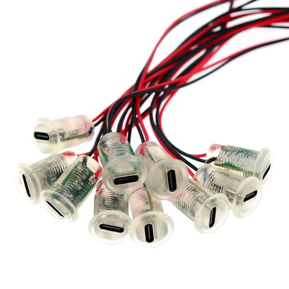 1-10PCS 2Pin LED light USB-C Connector Type-C Waterproof with PH 2.0 nut locking Panel mounting TPC Fast Charging jack port