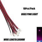 10Pcs 0402 0603 Led SMD Wire For Model Train HO N OO Scale Red Black Line Pre-soldered Micro Litz Diorama Railway 30cm 3V