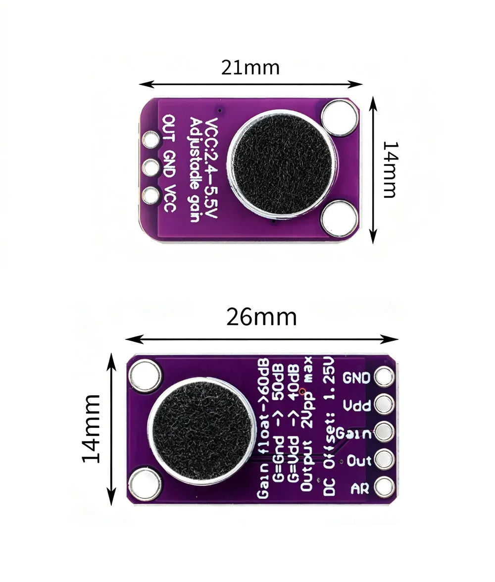 MAX9814 Microphone AGC Amplifier Board Sound sensor Module Auto Gain Control Attack for Arduino MAX4466 PCB Board Diy Kit