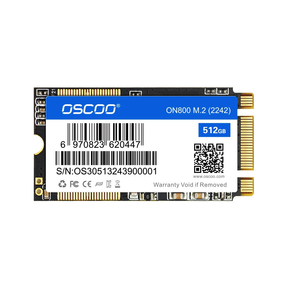 OSCOO 512GB Internal M.2 2242 SSD 6Gbp/s SATA3.0 M.2 2242mm Hard Drive SSD 3D Nand Flash Original Solid State Drive For Notebook