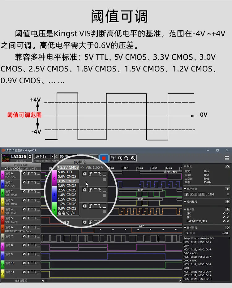 Stable Logic Analyzer LA1010 LA2016 LA5016 LA5032 Protocol Analysis Multilingual Switching 007