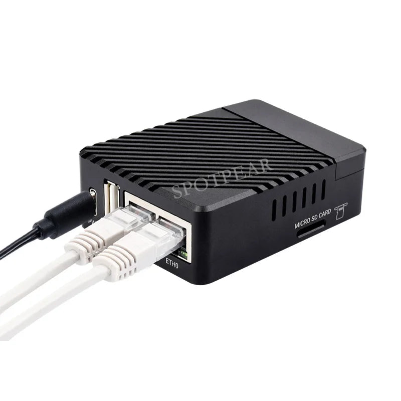 Raspberry Pi CM4 dual ETH mini Open-source Router Board Metal case for Compute Module 4 IO Board  5V, Type-C interfac