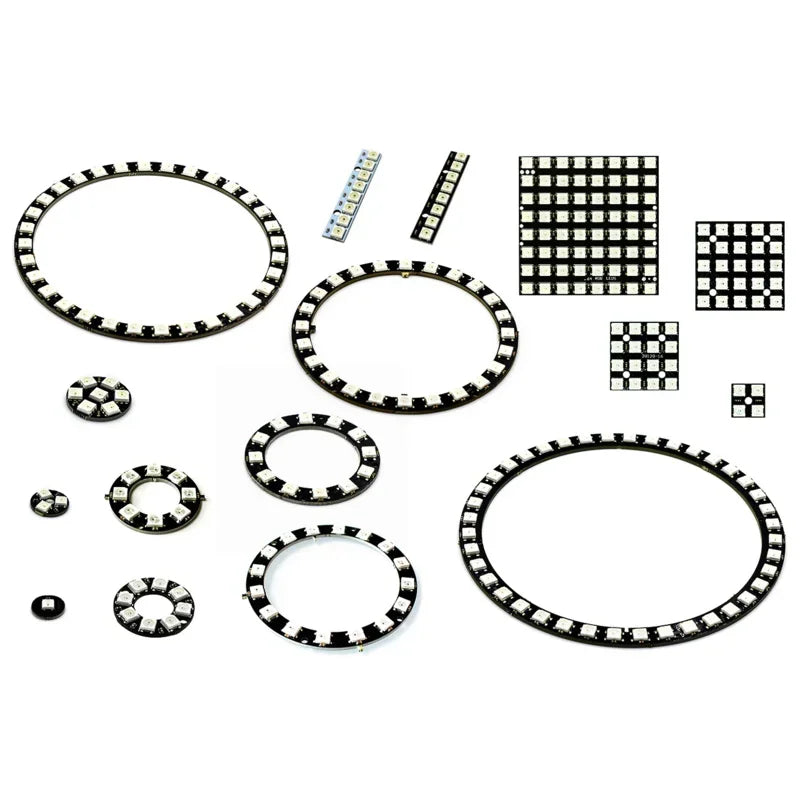 1-10pcs WS2812 RGB LED Ring 1Bit 8Bit 12Bit 16Bit 24Bit WS2812 5050 RGB LED Integrated Drivers