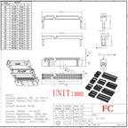 2.54MM Pitch 6 Position 8 10 14 16 18 20 24 26 30 34 40 Pin DC3 Header Male Socket Female IDC Socket IDC Connector Ribbon Cable