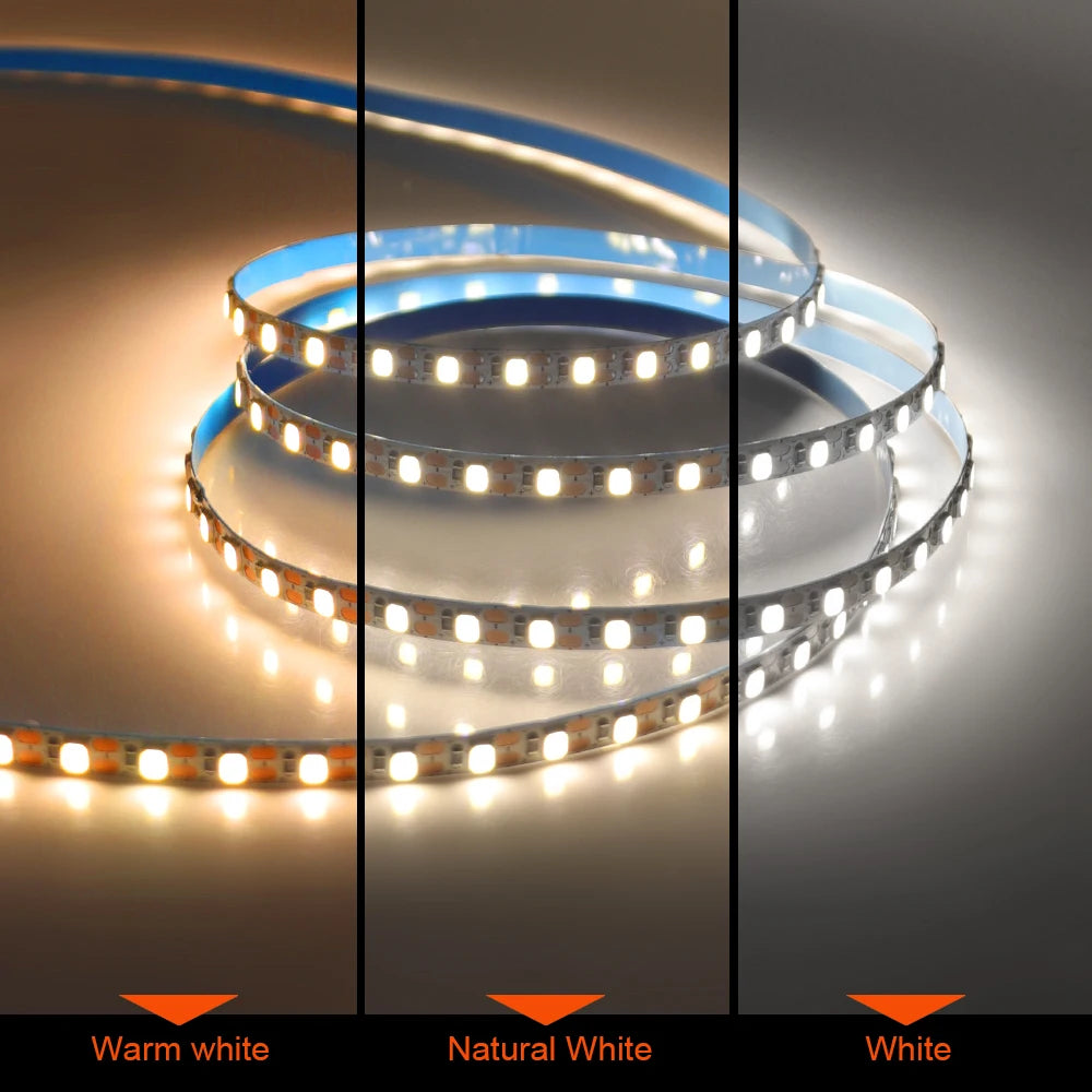 3MM 5MM 8MM Width DC 5V LED Strip 2835 120LEDs/m 1 LED Per Cut Flexible Tape IP20 Not Waterproof Warm Natural Cool White 1M-5M