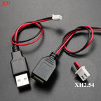 1 Piece USB Male and Female Head to XH2.54-2P Terminal Wire, 2-Core Power Cable, USB Socket to PH2.0 Terminal Adapter Cable