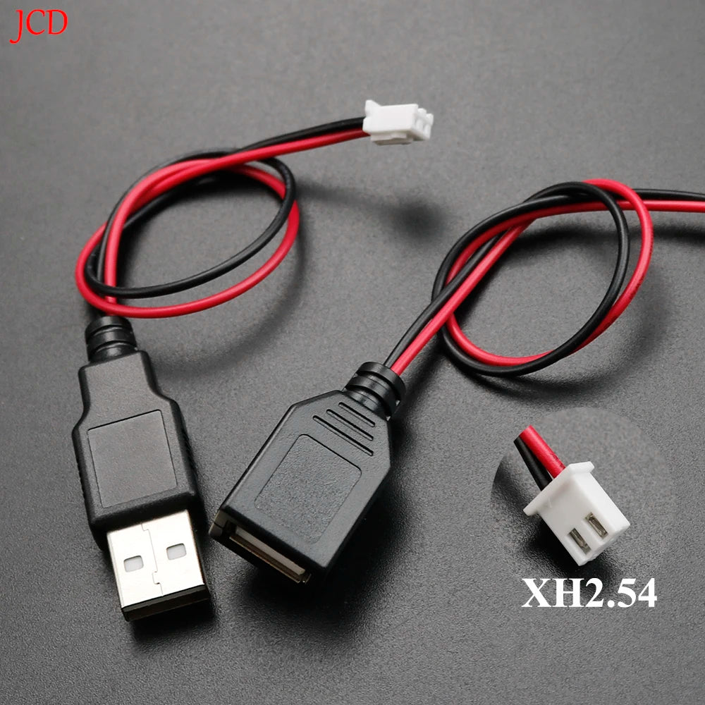 1 Piece USB Male and Female Head to XH2.54-2P Terminal Wire, 2-Core Power Cable, USB Socket to PH2.0 Terminal Adapter Cable