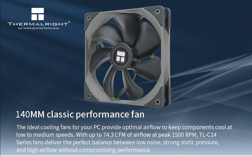Thermalright 140mm Case Fan TL-C14/C14C/C14C-S/C14CW/C14CW-S CPU Cooling Fan ARGB 140mm Balance Fan Balance Performance Fan