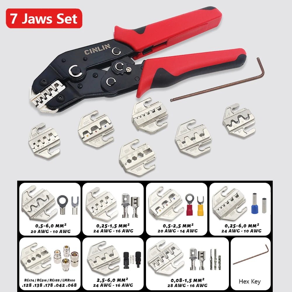CLN-68B 0.08-1.5mm² Open Barrel Terminals Pliers Crimping Tool (28-16AWG) for JST, DuPont, Molex, PH2.0 XH2.54 3.96 4.2mm Pitch